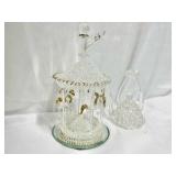Spun glass + 24k gold trim gold carousel baron and angel