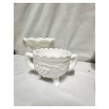 Set of 4 Milk glass items