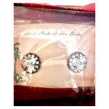 Vintage never used bridal book, coupled with vintage earrings