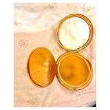 Elgin American Powder Compact Rhinestone Boxed Floral 1950s VINTAGE