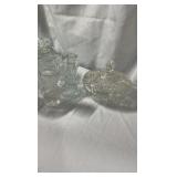 Large Collection of Vintage Pressed and Cut Clear Glassware - 12 Pieces