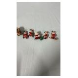 Set of 6 Vintage-Style Miniature Santa Claus Figurines / Ornaments