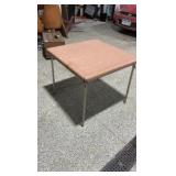 Vintage 30" Square Folding Card Table - Brown Vinyl Top