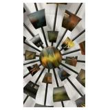 Mid-Century Modern Style 32" Painted Metal Sunburst Wall Art