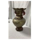 Vintage Ornate Double-Handled Metal Urn Vase