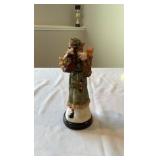 Detailed "Green Robe" Heritage Santa Figurine - Traditional Folk Art Resin