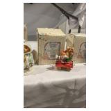 Enesco Cherished Teddies "Santa Express" 6-Piece Train & Decor Set - Boxed