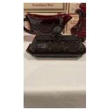 Avon 1876 Cape Cod Coffee & Condiment Serving Set – Ruby Red Glass – 5 Piece Set