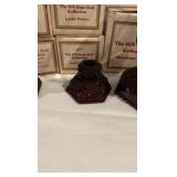 Avon 1876 Cape Cod Decorative Lighting & Candle Holder Collection - Ruby Red Glass - 13 Piece Set