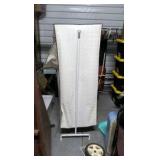 Portable Standing Wardrobe & Garment Rack - Quilted Fabric Cover with Zippered Closure