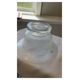 Contemporary Clear Pedestal Bowl - Controlled Bubble Pattern