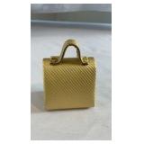 Vintage Estée Lauder Miniature Purse Solid Perfume Compact - Gold Textured