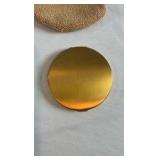 Vintage Elgin American Gold-Tone Compact - Ornate Engraved Scroll Design