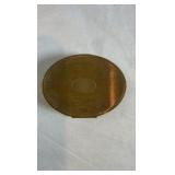 Vintage Majestic U.S.A. Oval Gold-Tone Compact - Mid-Century w/ Original Puff