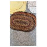 Vintage Table Linens & Textiles Lot – Quilted Placemats, Braid Trivets, & Embroidered Sunshine Towel