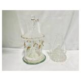 Spun glass + 24k gold trim gold carousel baron and angel