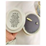 Ardleigh Elliott "Visions of Our Lady" porcelain music boxes.