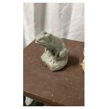 Vintage Garden Decor Lot - Concrete Duck Planter & Bullfrog Statuary