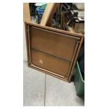 Vintage 30" Square Folding Card Table - Brown Vinyl Top