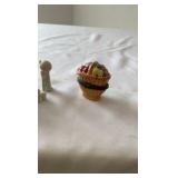 Precious Moments Miniature Nativity Set & 1997 Gardener Santa Figurine