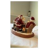 Santas Playing Poker Detailed Resin Holiday Tabletop Diorama