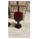 Avon 1876 Cape Cod Stemware Collection – Ruby Red Pressed Glass – 17 Pieces – Mostly Boxed