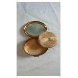 Vintage Majestic U.S.A. Oval Gold-Tone Compact - Mid-Century w/ Original Puff