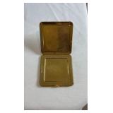 Vintage Wadsworth Etched Cowgirl Compact - 1940s Gold-Tone Western Motif