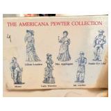 Three originally Boxed Solid Pewter Figurines, by Americana Pewter Collection