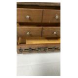 Vintage Wooden Jewelry Chest with Fretwork Doors - 11" x 6" x 9"