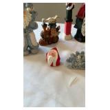 Whimsical & Tall Santa Figurine Collection - Blue "Ice Santa," Gold St. Nick & Peppermint Tree