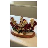 Santas Playing Poker Detailed Resin Holiday Tabletop Diorama