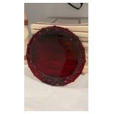 Avon 1876 Cape Cod Collection – Ruby Red Glass Dinner & Luncheon Plate Set – 18 Pieces Total
