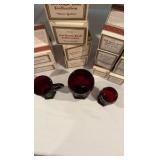Avon 1876 Cape Cod Stemware Collection – Ruby Red Pressed Glass – 17 Pieces – Mostly Boxed