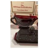 Avon 1876 Cape Cod Coffee & Condiment Serving Set – Ruby Red Glass – 5 Piece Set