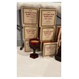 Avon 1876 Cape Cod Decorative Lighting & Candle Holder Collection - Ruby Red Glass - 13 Piece Set