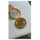 Vintage Elgin American Gold-Tone Compact - Ornate Engraved Scroll Design