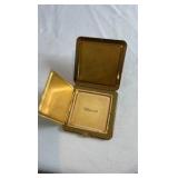 Vintage Wadsworth Etched Cowgirl Compact - 1940s Gold-Tone Western Motif