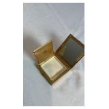 Vintage Daniel Gold-Tone Holographic Glitter Compact - Mid-Century Square