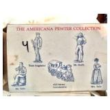Three originally Boxed Solid Pewter Figurines, by Americana Pewter Collection
