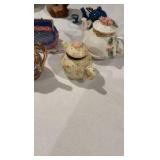 Vintage Hand-Painted Porcelain Set: Nippon Footed Bowl, Miniature Pitchers & Porcelain Trinket Boxes