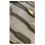 Antique Mixed Metal Flatware Collection – 11 Piece Set – Rogers Nickel Silver & Brazil Silver