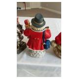 Festive Santa Character Collection: Coin Bank, Silver-Tone Statue & Workshop Figurine