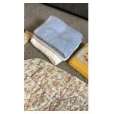 Vintage Table Linens & Textiles Lot – Quilted Placemats, Braid Trivets, & Embroidered Sunshine Towel