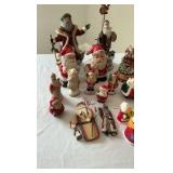 Vintage Santa Figurine & Ornament Collection - Multi-Piece Multi-Brand Holiday Lot