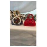 Vintage Hinged Porcelain Trinket Box Collection – 10 Piece Miniature Purse Set – Hand-Painted