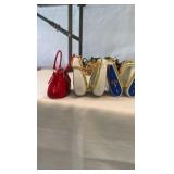 Vintage Hinged Porcelain Trinket Box Collection – 10 Piece Miniature Purse Set – Hand-Painted