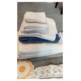 Vintage Table Linens & Textiles Lot – Quilted Placemats, Braid Trivets, & Embroidered Sunshine Towel