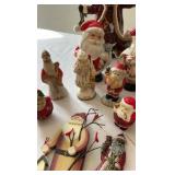 Vintage Santa Figurine & Ornament Collection - Multi-Piece Multi-Brand Holiday Lot