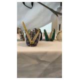 Vintage Hinged Porcelain Trinket Box Collection – 10 Piece Miniature Purse Set – Hand-Painted